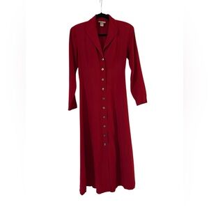 Ann Taylor Vibrant Red Long Sleeve Dress